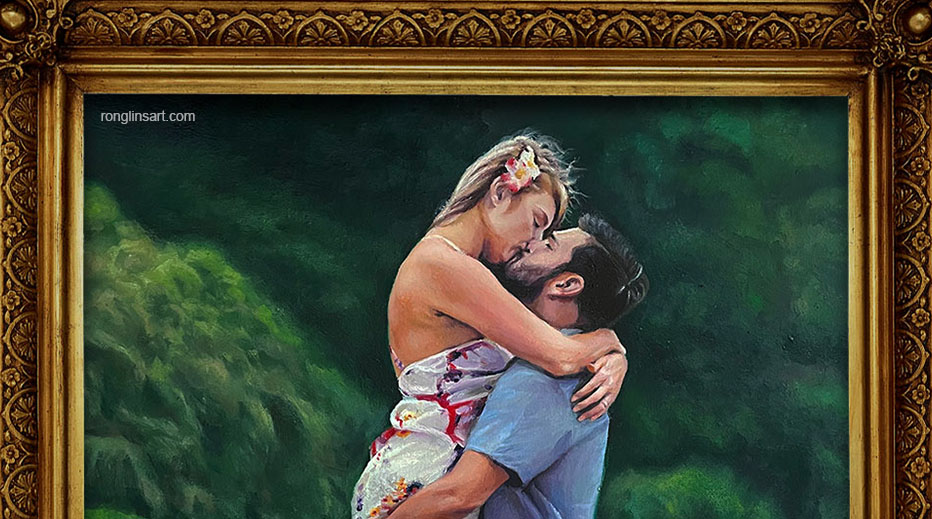 custom portrait oil painting couple