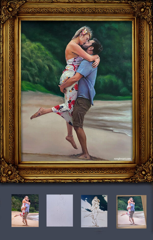 custom oil painting couple