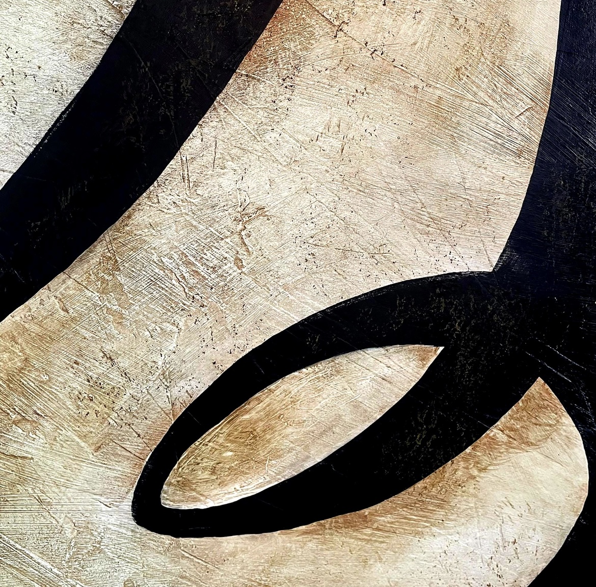 “Wu Wei” – Original 48×36 Large Abstract Calligraphy Painting | Modern Zen Minimalist Art, “無為” - Image 8