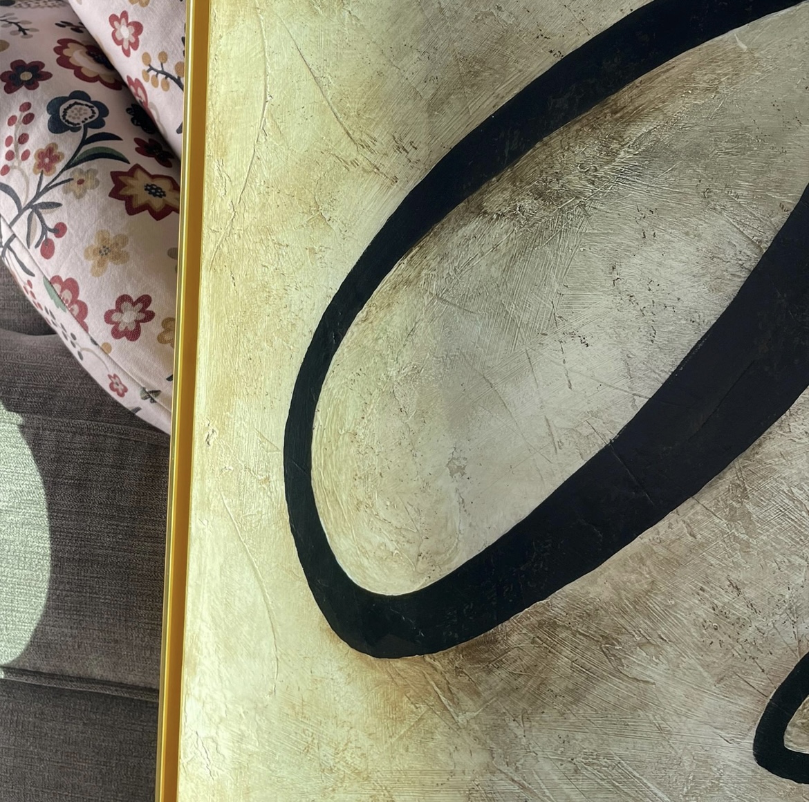 “Wu Wei” – Original 48×36 Large Abstract Calligraphy Painting | Modern Zen Minimalist Art, “無為” - Image 3