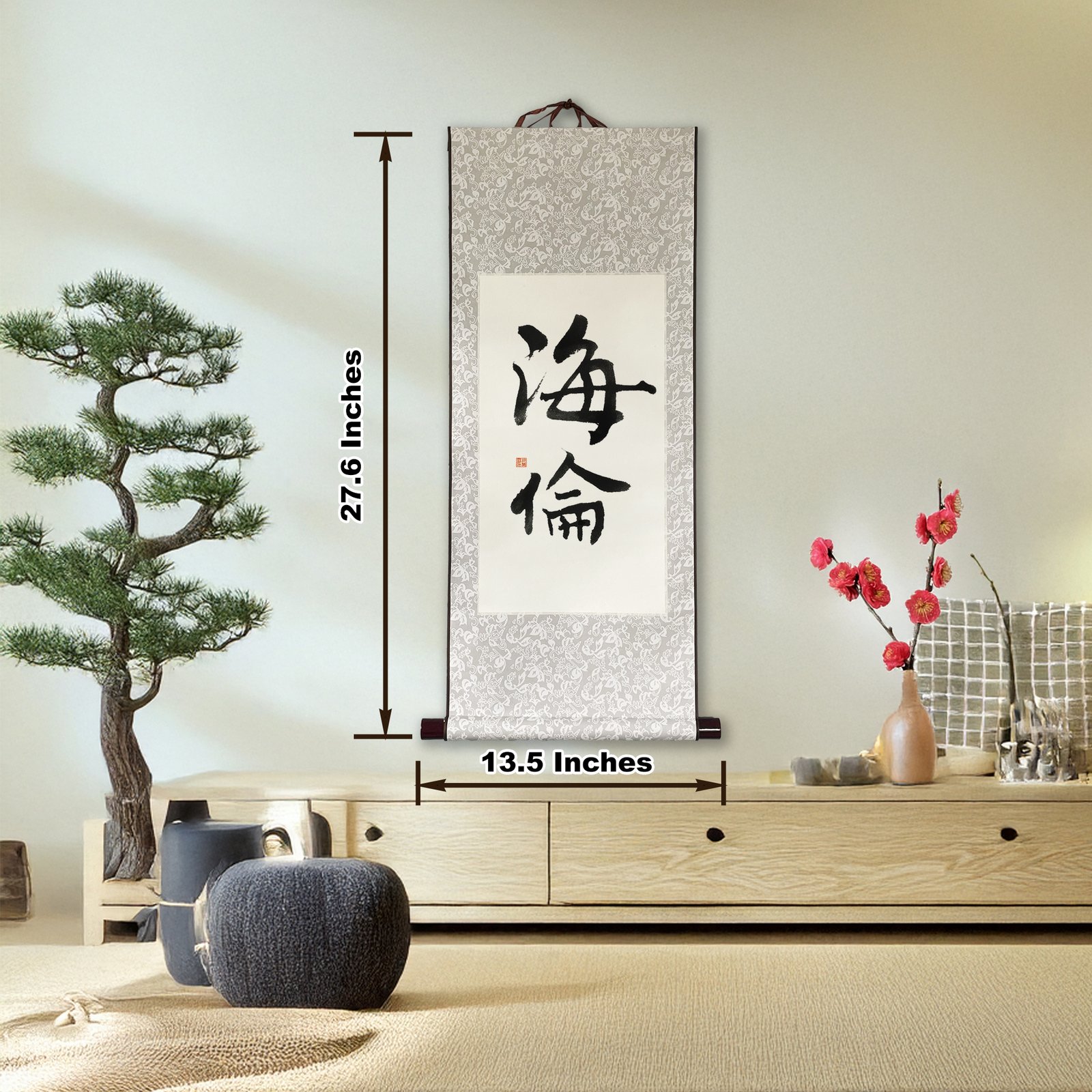 Custom Japanese Kanji Name Calligraphy Scroll - Image 2