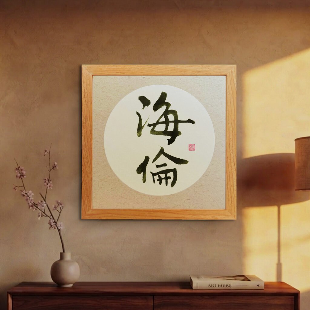 Custom Japanese Name Original Brush Calligraphy | Handmade Zen Wall Art | Personalized Kanji Gift
