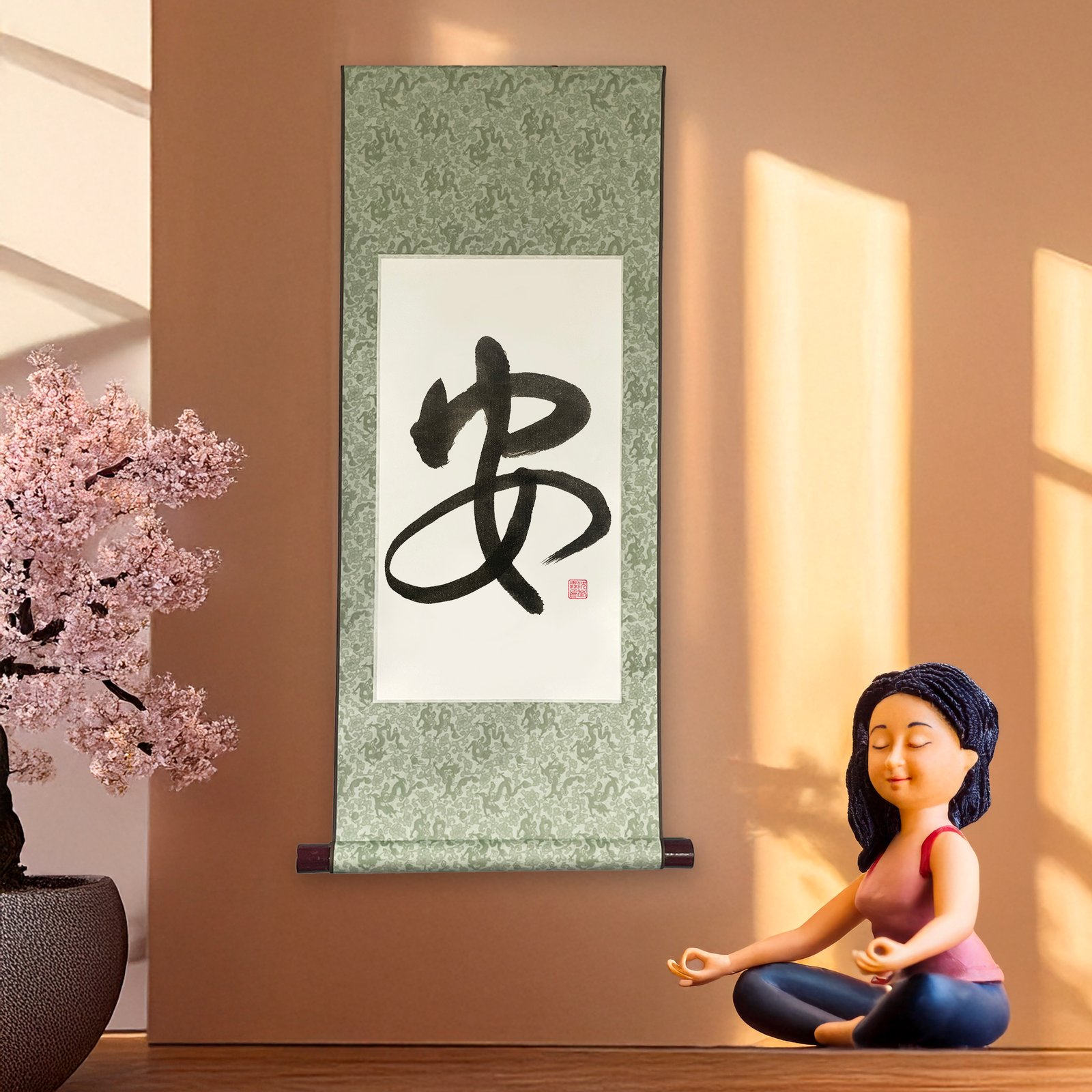 Original Calligraphy Wall Scroll –「安」Peace & Calm