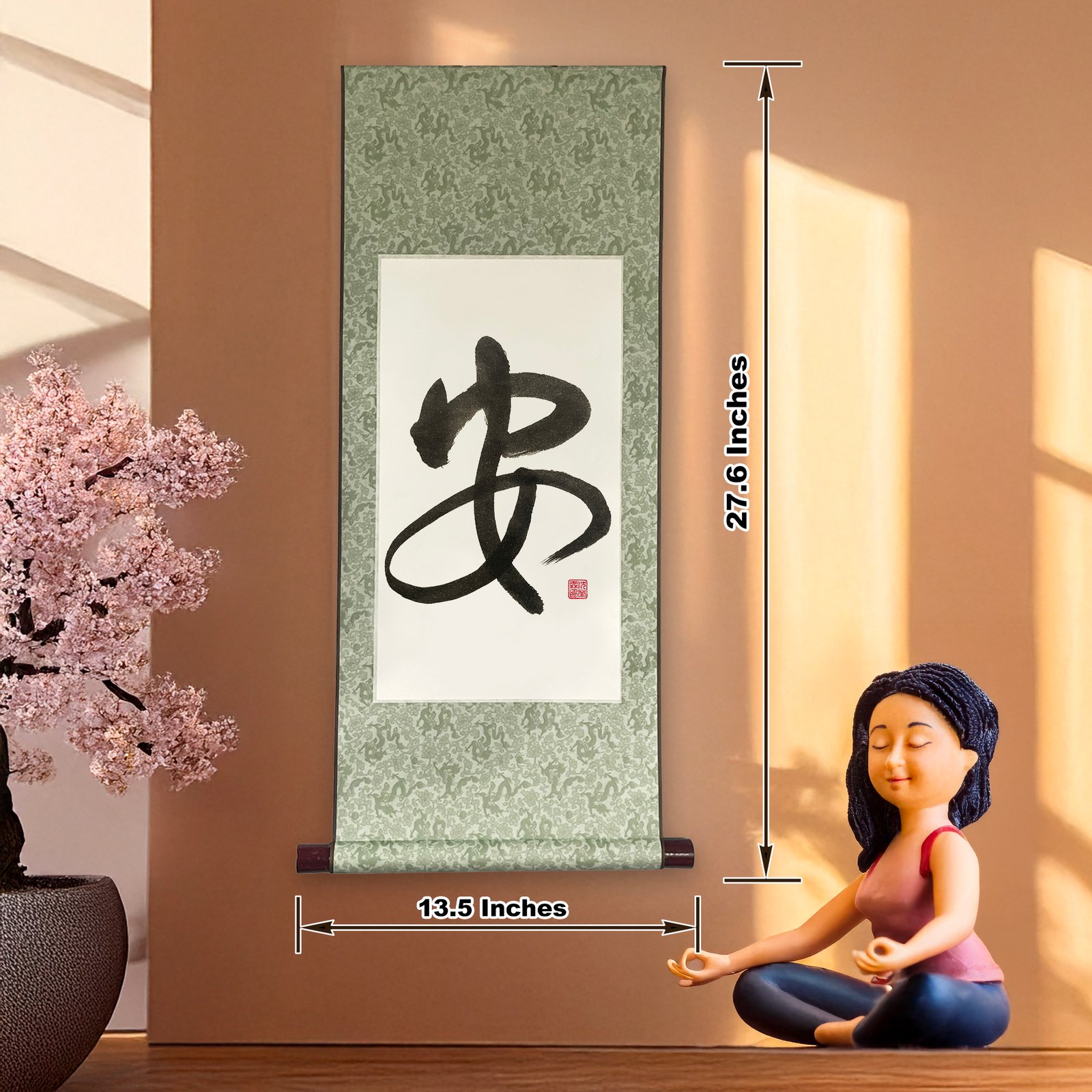 Original Calligraphy Wall Scroll –「安」Peace & Calm - Image 2