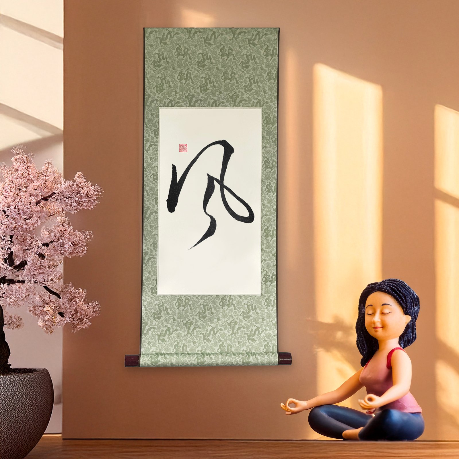 Wall Scroll “風” – Wind Kanji Zen Art - Image 3