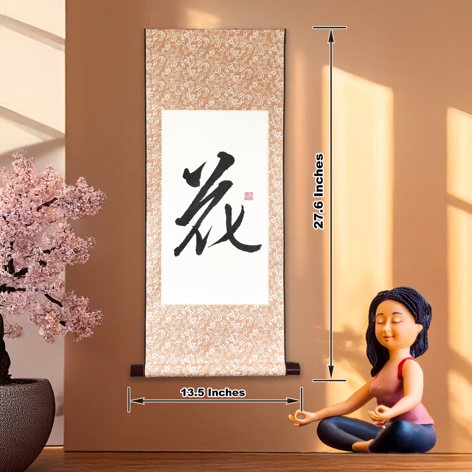 Wall Scroll “花” – Flower Kanji Zen Art - Image 4