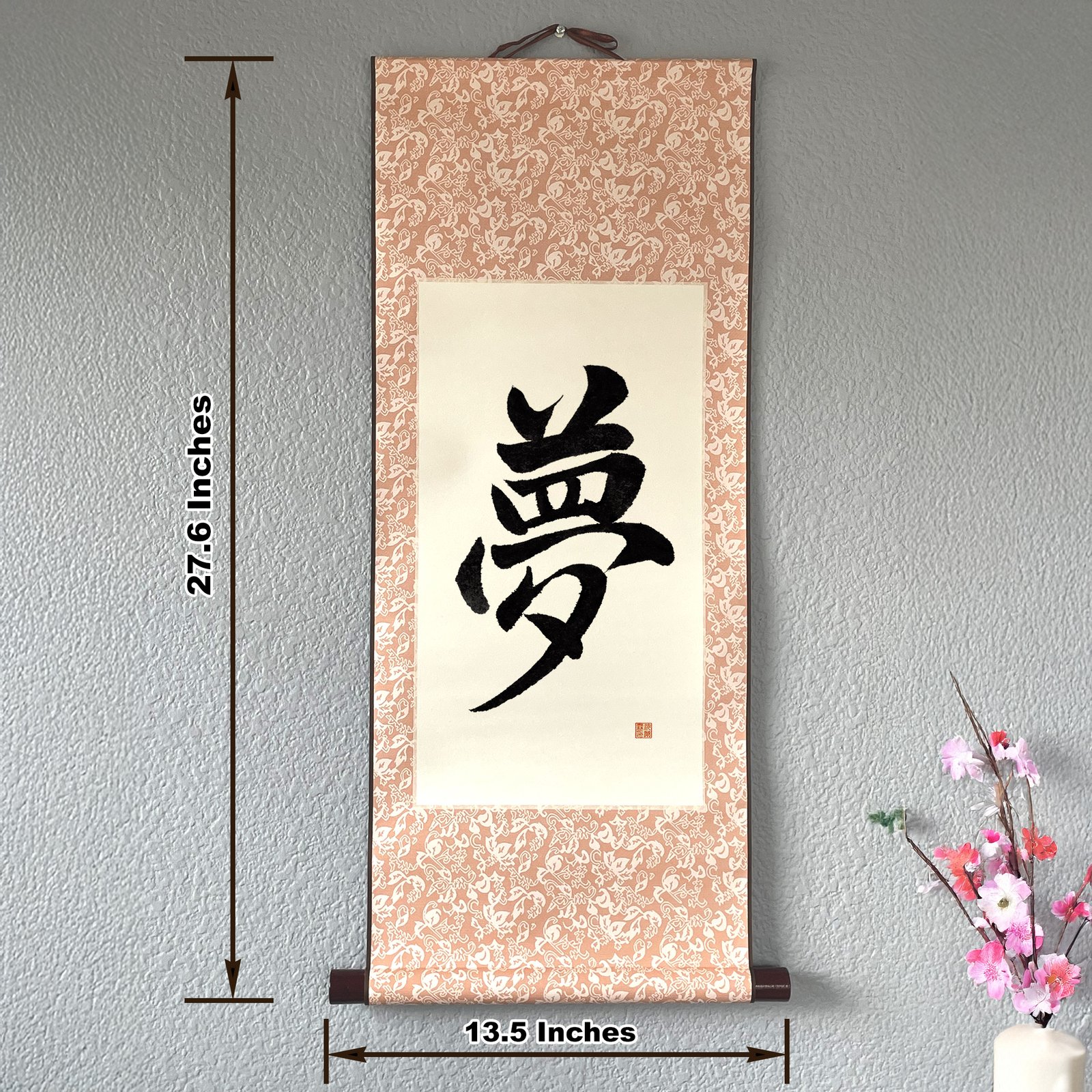 Original Dream Japanese Calligraphy Scroll - Image 4