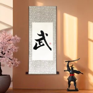 Samurai Warrior Spirit Calligraphy Scroll – Bushido Zen Art