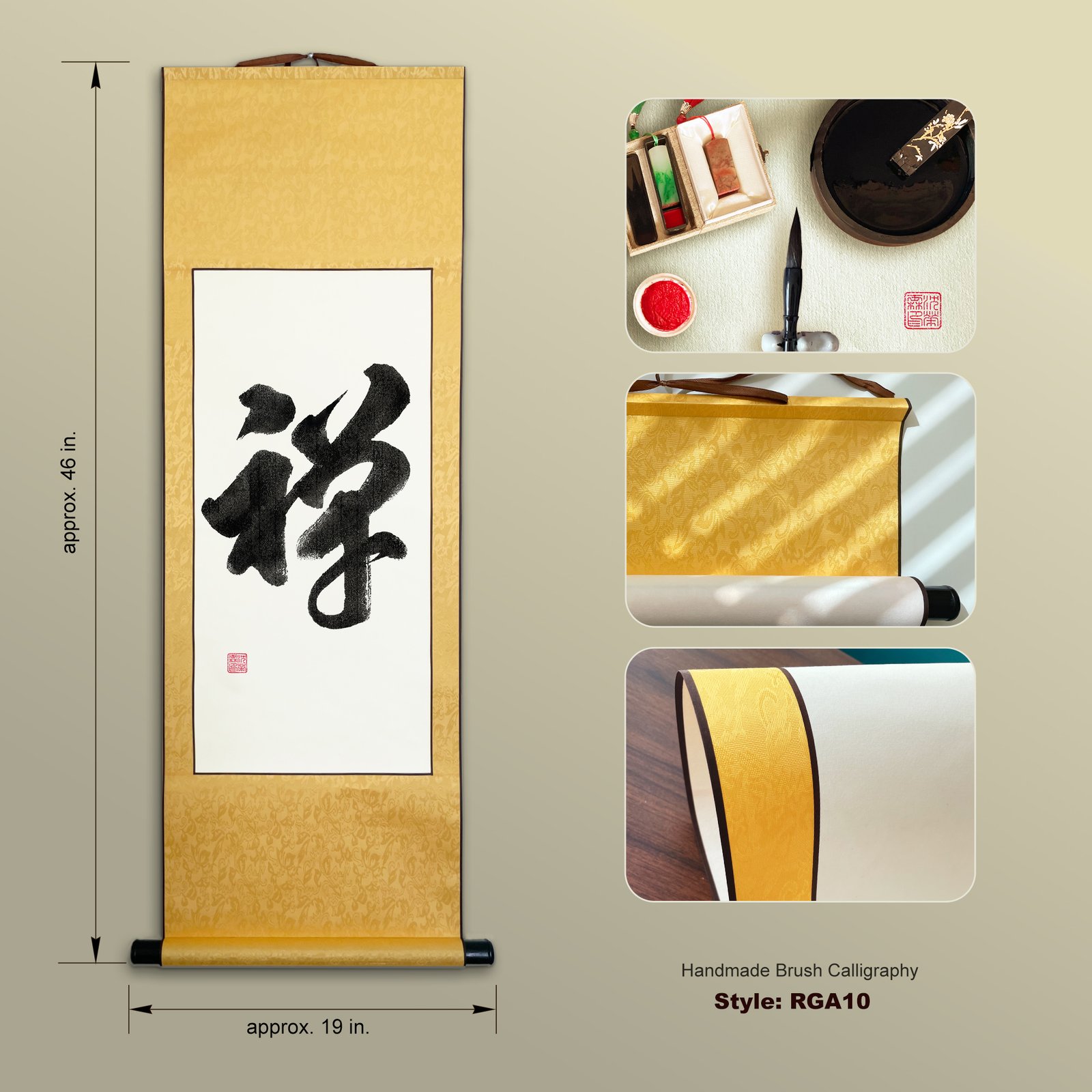 Zen 禅 Brush Calligraphy | Original Framed Art, Scroll or Digital File - Image 13