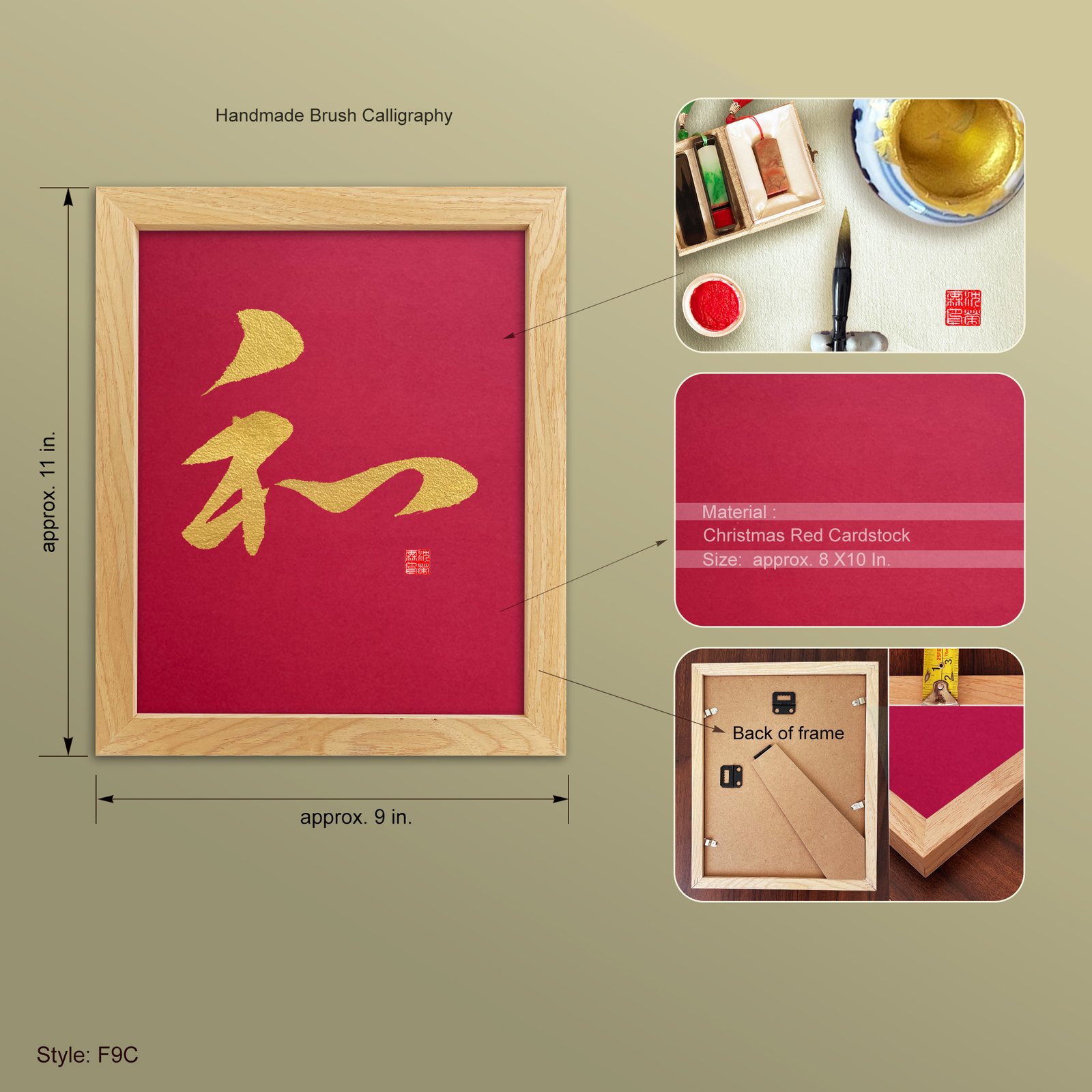 Wa 和 "Harmony" Original Japanese Brush Calligraphy | Handmade Zen Wall Art | Custom Name Available - Image 4