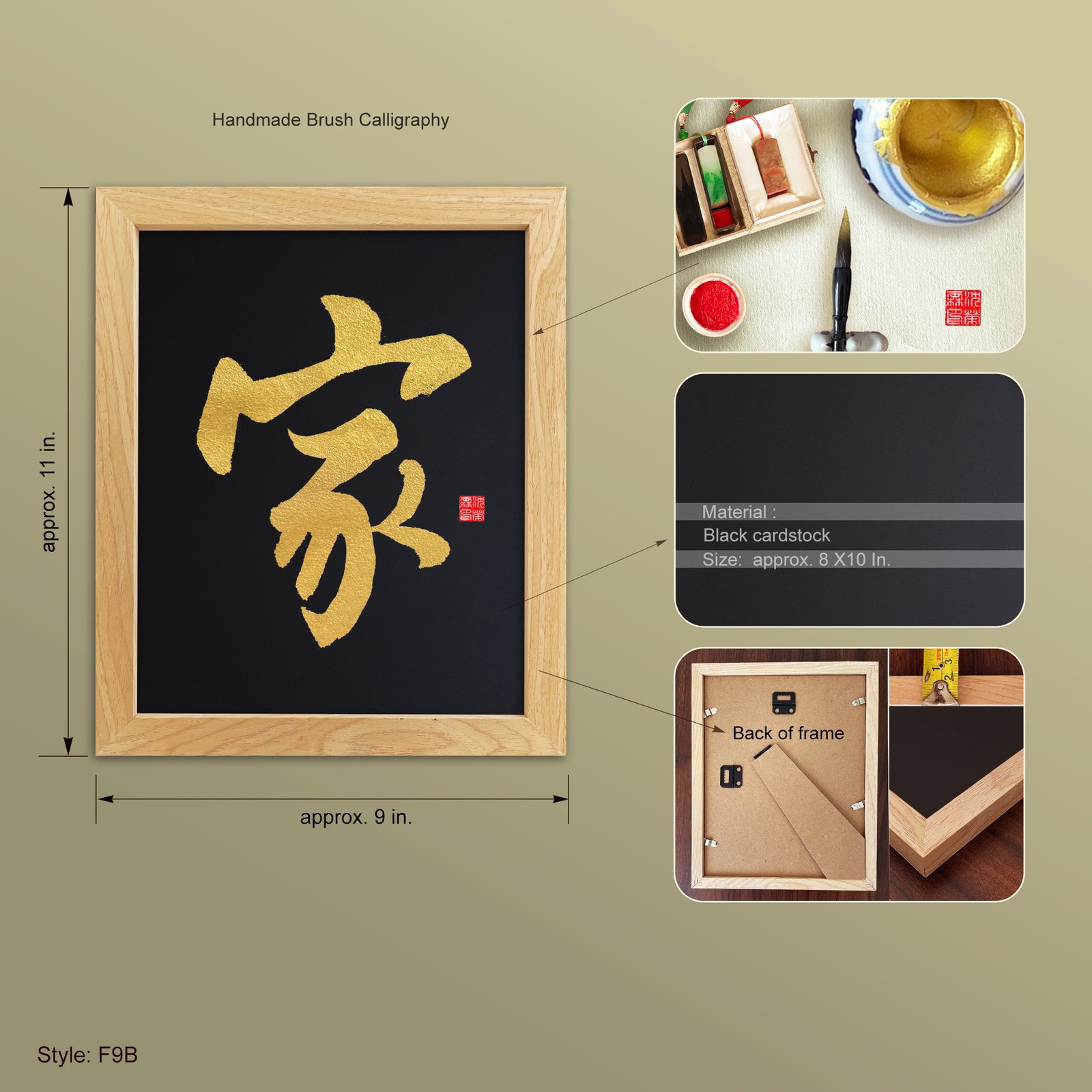Original Calligraphy “家” Home Zen Artwork - Image 3