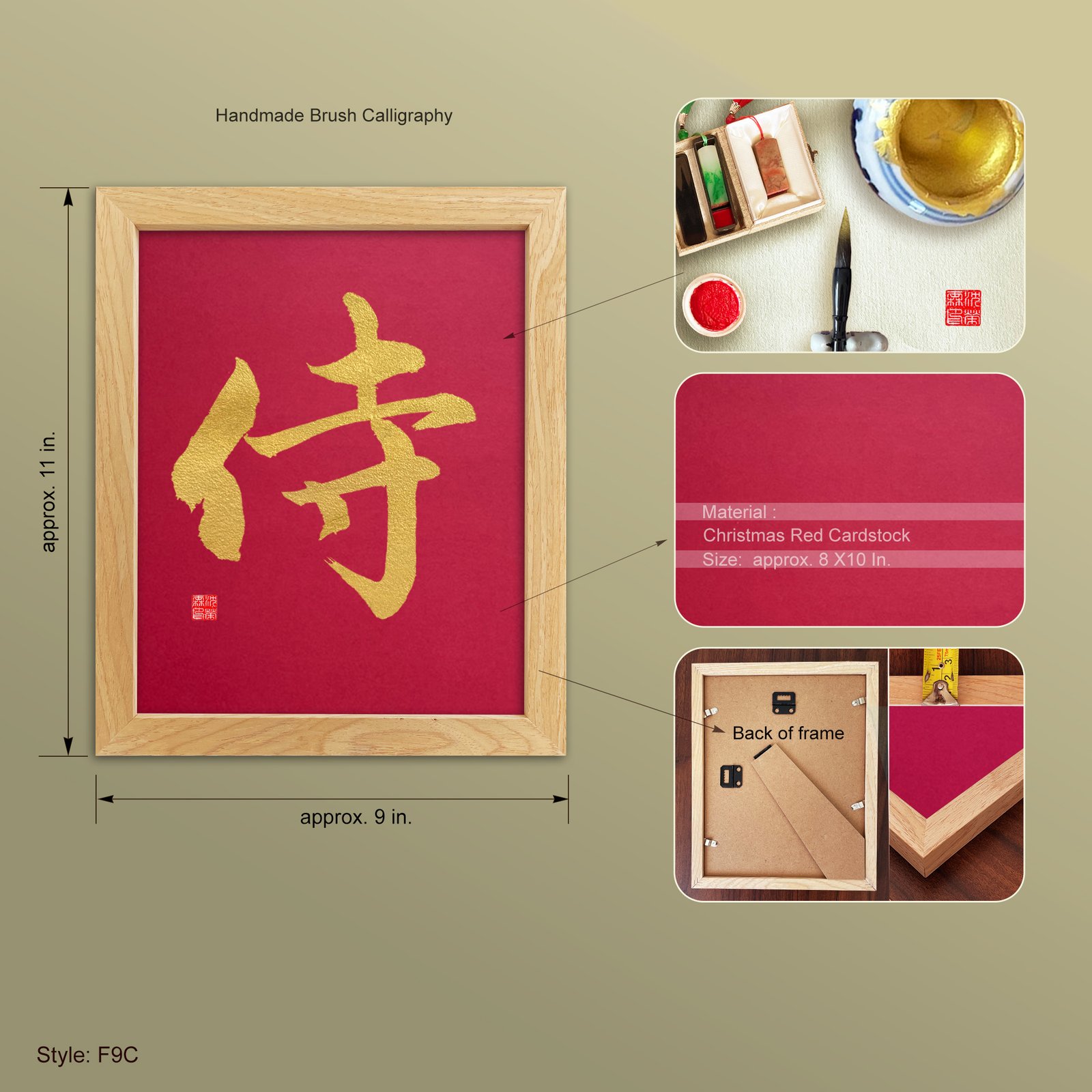 Samurai 侍 "Warrior" Original Japanese Brush Calligraphy | Handmade Zen Wall Art | Custom Name Available - Image 4
