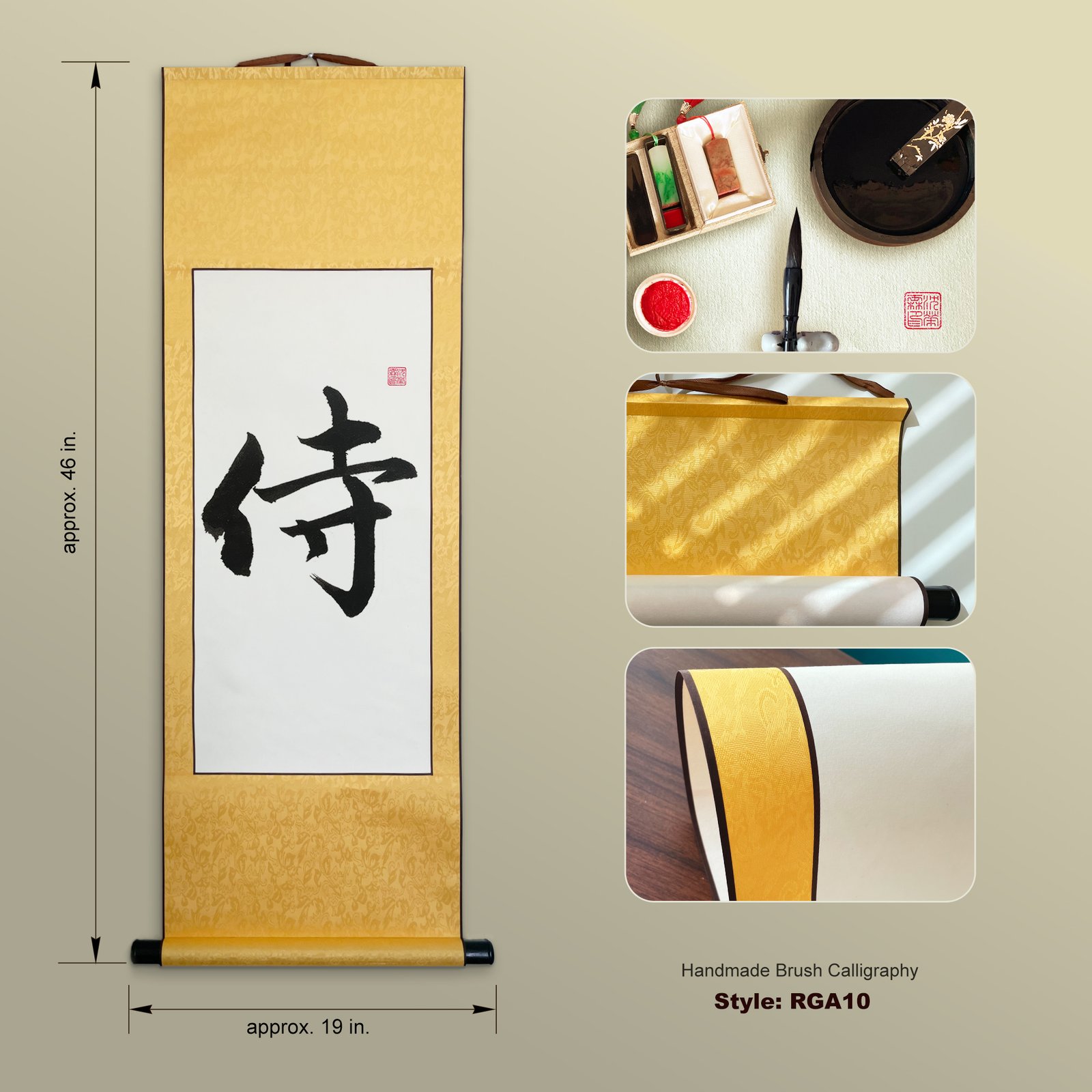 Samurai 侍 "Warrior" Original Japanese Brush Calligraphy | Handmade Zen Wall Art | Custom Name Available - Image 11