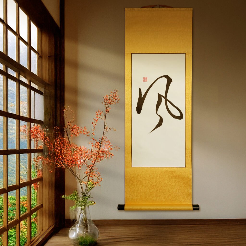 Kaze 風 — Original Japanese Brush Calligraphy | Handmade Zen Wall Art | Custom Name Available