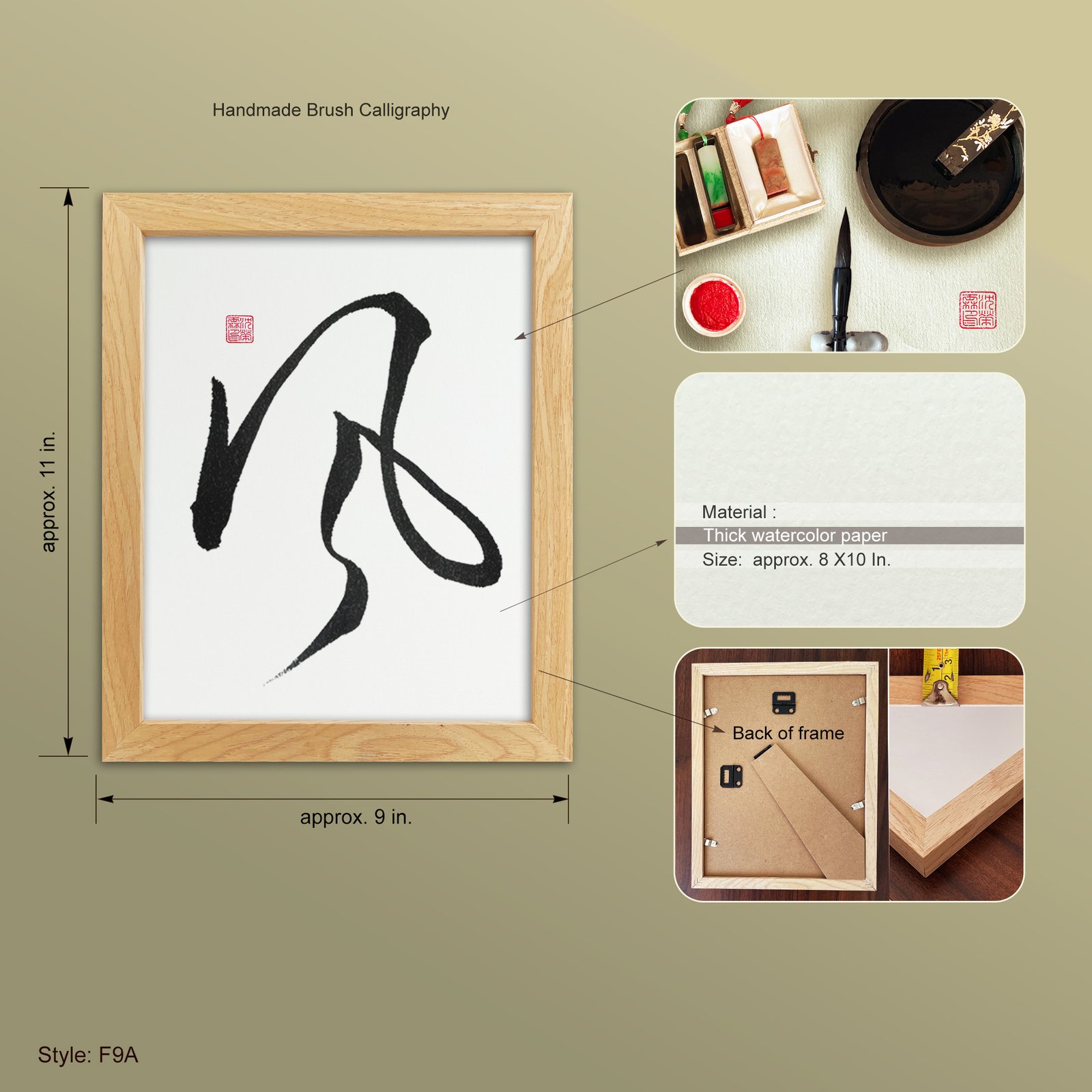 Kaze 風 Original Japanese Brush Calligraphy | Handmade Zen Wall Art | Custom Name Available