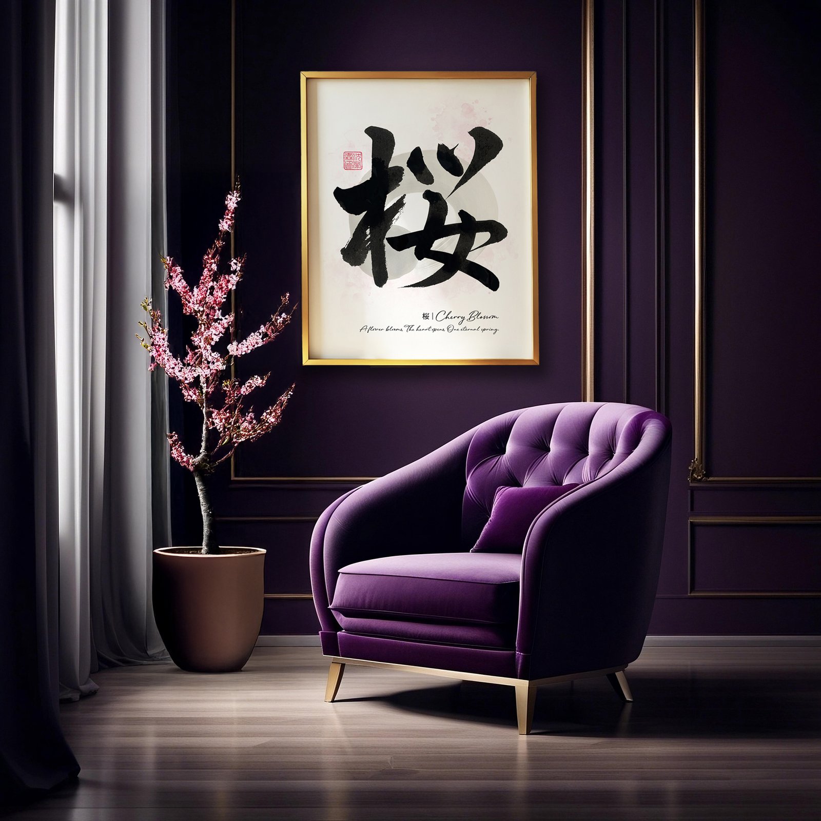 Sakura Ensō: The Light of Wabi-Sabi – Zen Calligraphy Art Print