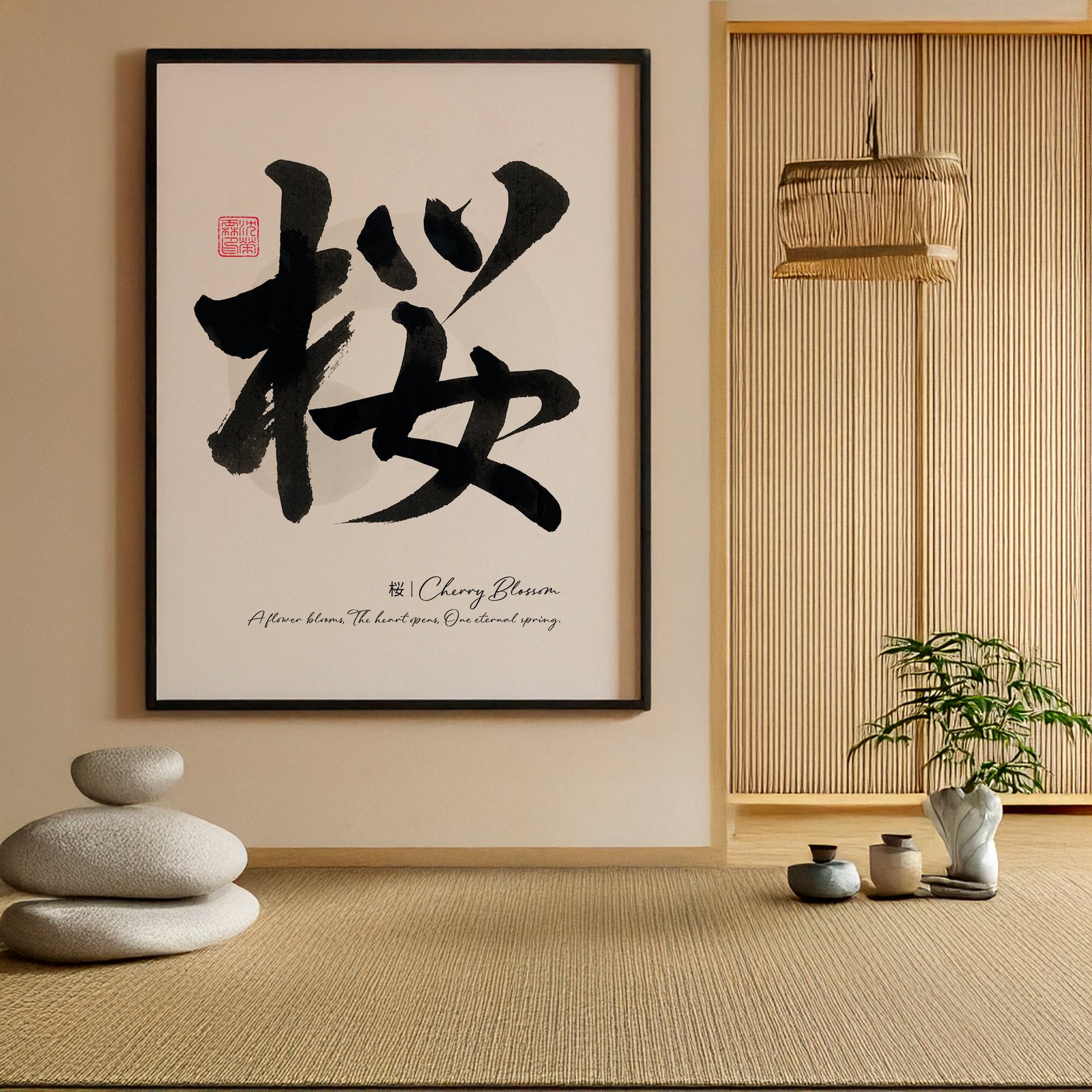 Sakura Ensō: The Light of Wabi-Sabi – Zen Calligraphy Art Print - Image 3