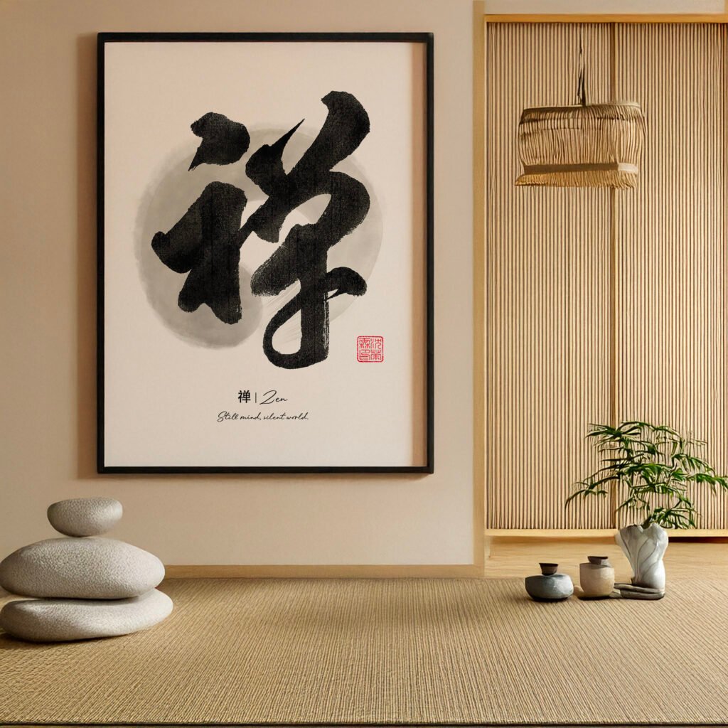 Zen Calligraphy & Ensō Minimalist Art Print