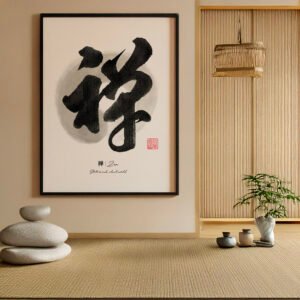 Zen Calligraphy & Ensō Minimalist Art Print