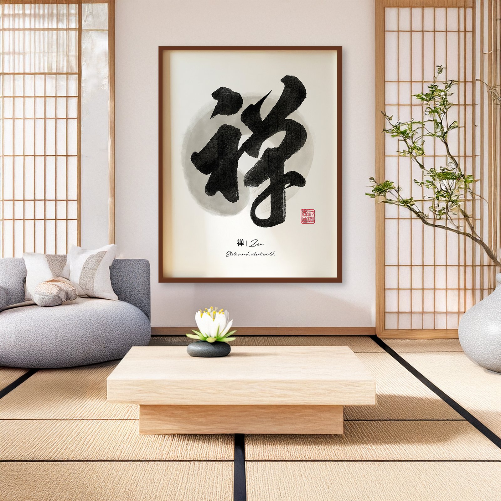 Zen Calligraphy & Ensō Minimalist Art Print - Image 3