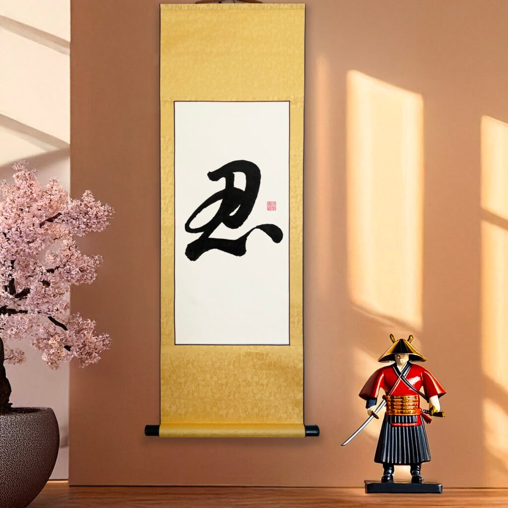 Nin 忍 "Perseverance" Original Japanese Brush Calligraphy | Handmade Zen Wall Art | Custom Name Available