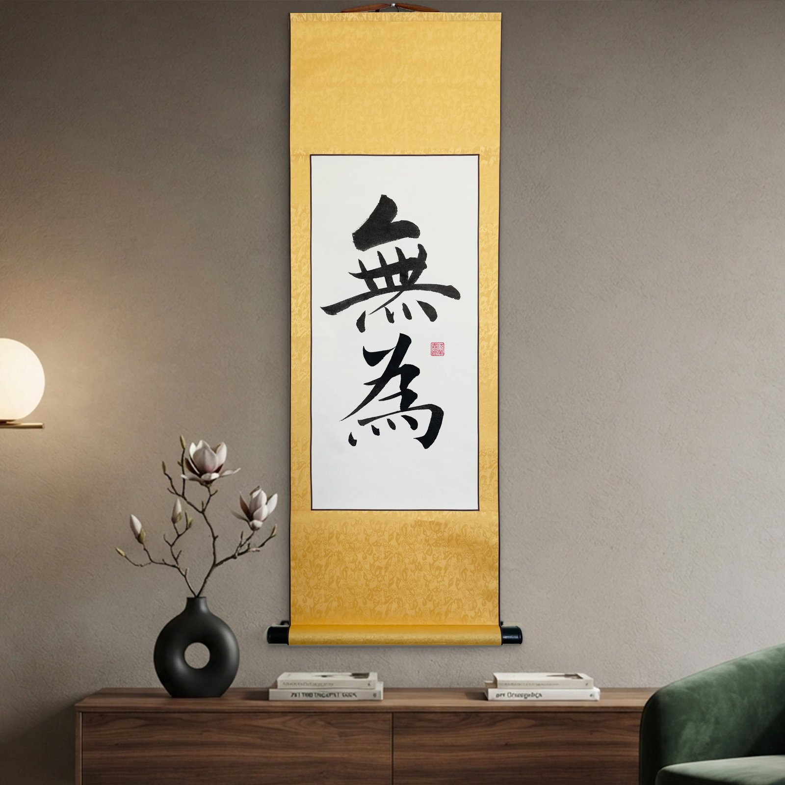 Mui 無為 Original Japanese Brush Calligraphy | Handmade Zen Wall Art | Custom Name Available - Image 3