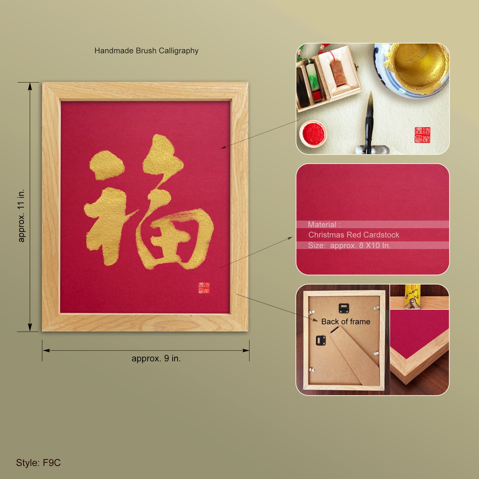 Fuku 福 "Fortune" Original Japanese Brush Calligraphy | Handmade Zen Wall Art | Custom Name Available - Image 8