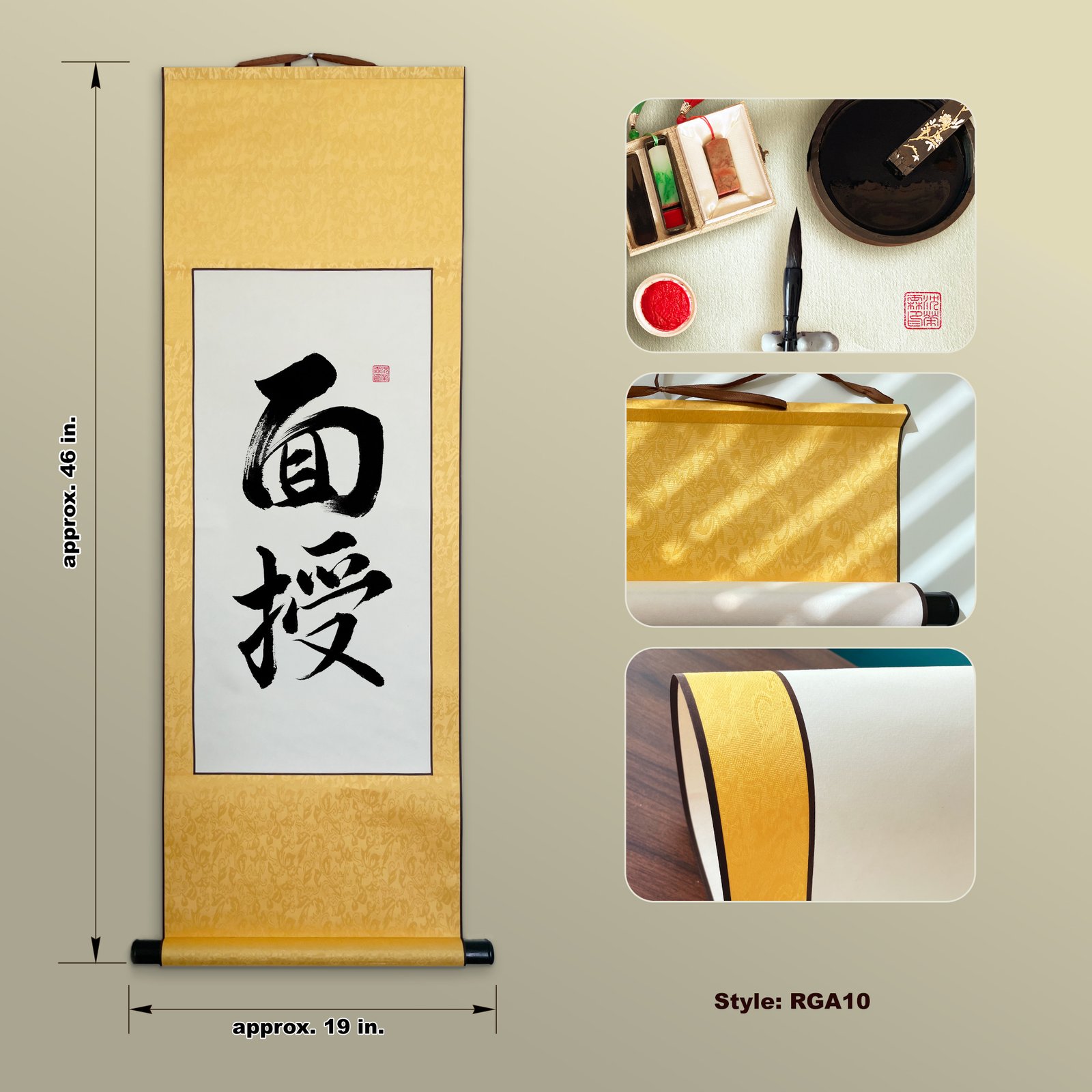 Menju 面授 Original Japanese Brush Calligraphy | Handmade Zen Wall Art | Custom Name Available - Image 2