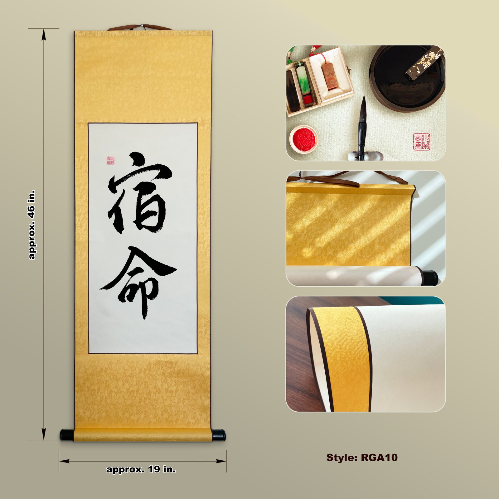 Shukumei 宿命 Original Japanese Brush Calligraphy | Handmade Zen Wall Art | Custom Name Available - Image 2