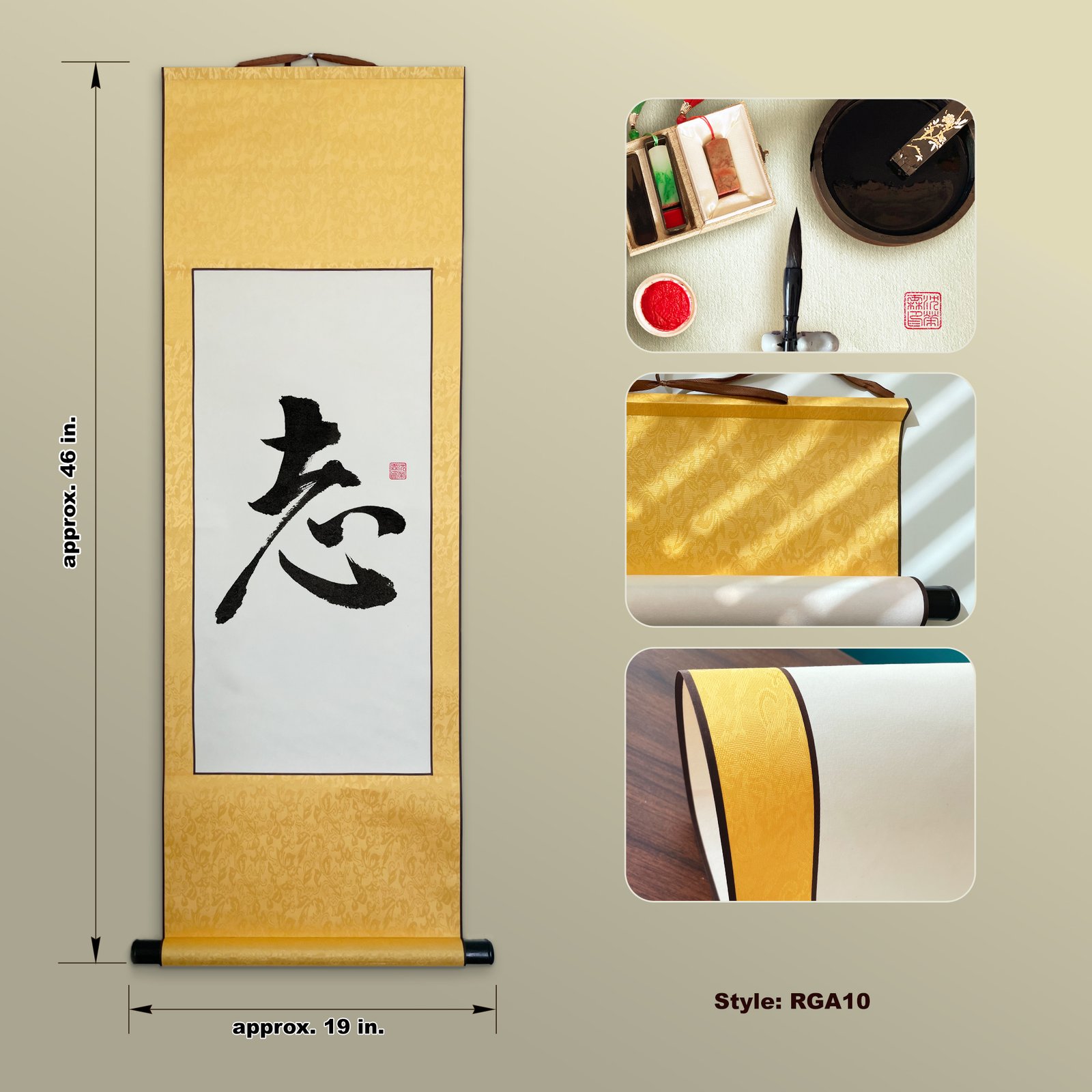 Kokorozashi 志 Original Japanese Brush Calligraphy | Handmade Zen Wall Art | Custom Name Available - Image 2